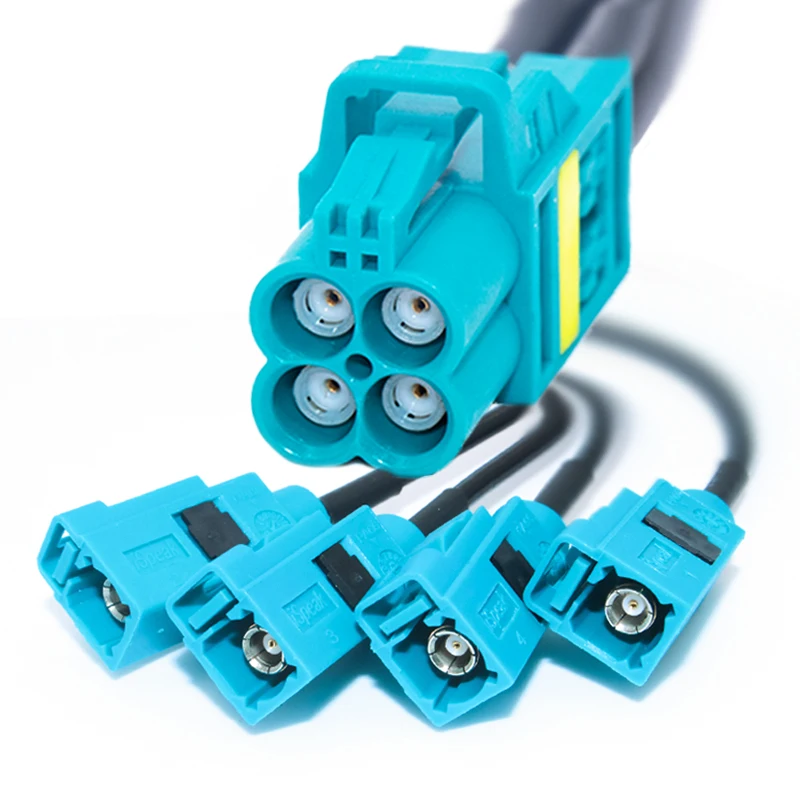 4 In 1 Automotive Coaxial Cable Universal Water Blue Female Mini Fakra To Female Fakra Adapter