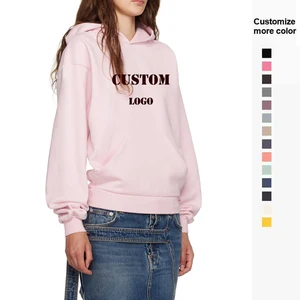 OEM Custom Y2K Streetwear Autumn Winter  Women's Hooded 100% Cotton Pullover Breathable 3D Puff Printing Sweatshirt
