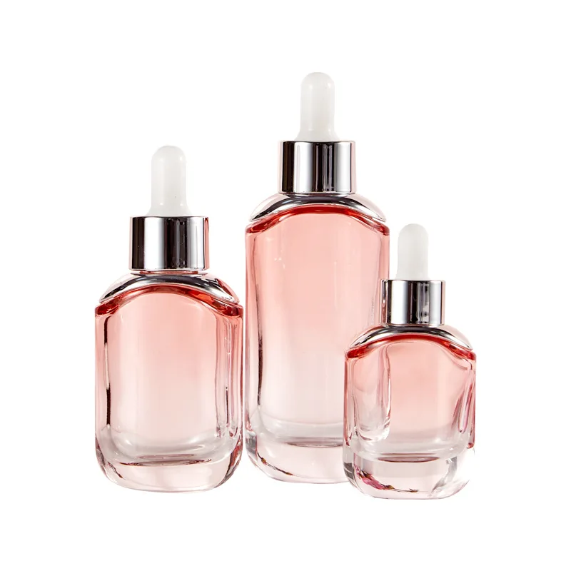 glass dropper bottles skin care serum essential oil gold silver cap skin care packaging factory