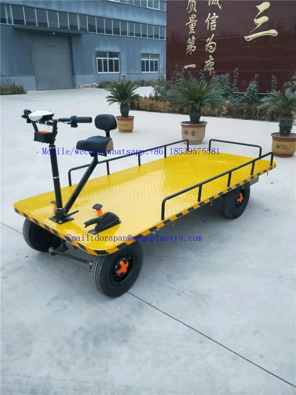 Carro de transporte eléctrico con ruedas de capacidad de carga, carro  eléctrico de jardín, almacén, camión