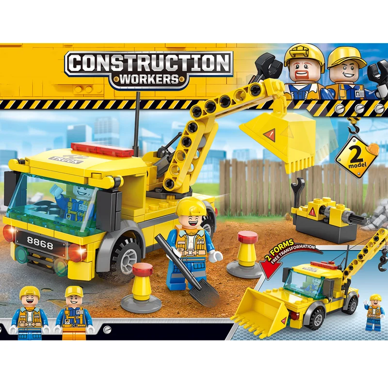 2024 Hot Selling Kids Mini Model Diy Brick Toys Engineering Series Building Blocks Sets Construction Workers Educational Toys