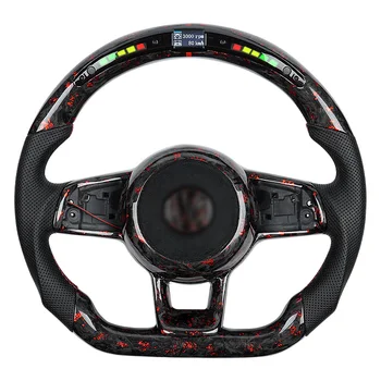 For Volkswa-gen Vw Golf 7 6 5 Mk7 Mk6 Mk5 Gti Golf R Steering Wheel Genuine Real Forged Carbon Fiber Steering Wheel