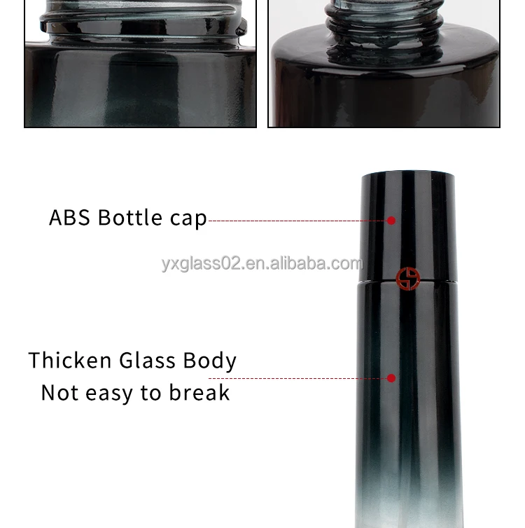 Luxury Cosmetic glass bottle set new special fashion style skincare cosmetic packaging with spray pump cap cover factory