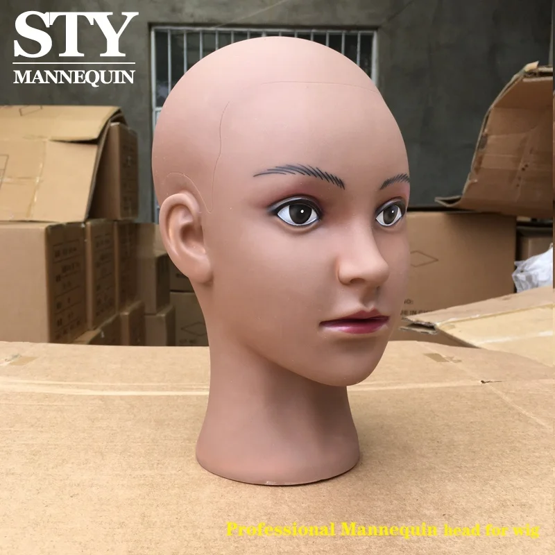 Model Head Woman Dummy Head Mannequin With Wig Bracket Hat Scarf