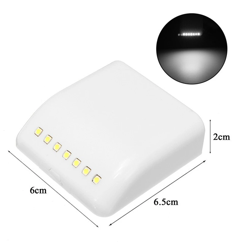 IR LED Motion Sensor Stick on Closet Kitchen Bedroom Wardrobe Drawer Night Light 7 LED Battery Powered Under Cabinet Light