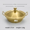 Doppio manico dorato da 17 cm con coperchio