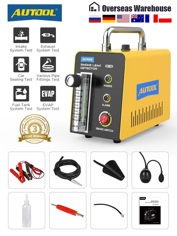 Oem портативный AUTOOL Sdt103 автомобильная система Evay дымовая испытательная машина для автомобиля инструменты электрических транспортных