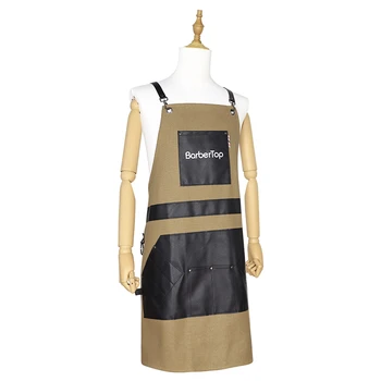 Factory Kitchen Chef Aprons Custom Logo for Beauty Salon Hairdresser Barber Work 4 Pockets Aprons