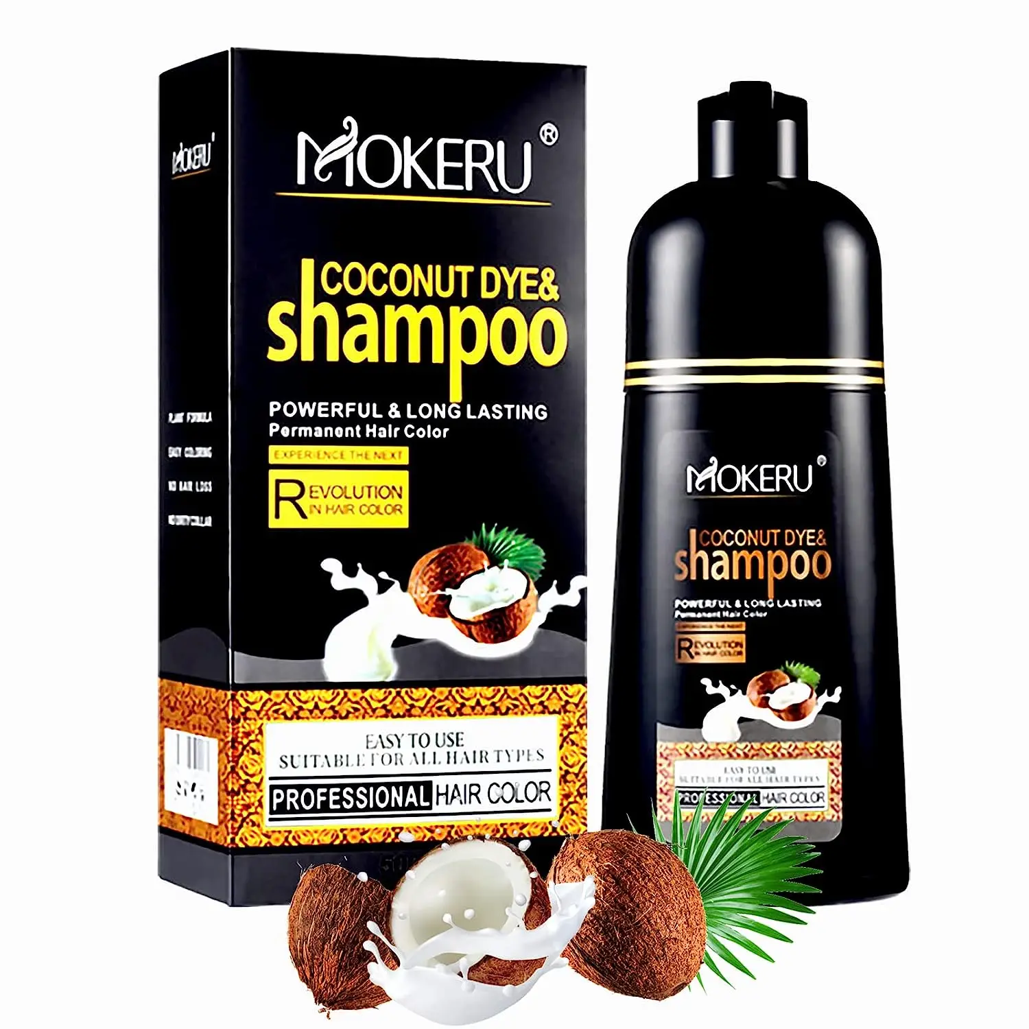 Private Label 500ml Mokeru Hair Dye Shampoo - Permanent Color