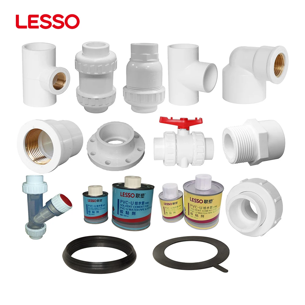 Lesso Male Female Elbow Pvcu Solvent Weld Fittings Thread Tee Union