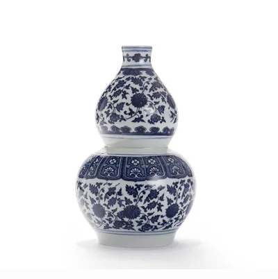 陶瓷器    小瓷瓶 景德镇青花小瓷瓶葫芦形花瓶装饰家居装饰陶瓷花瓶姜罐中国