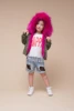 Khaki green+hot pink
