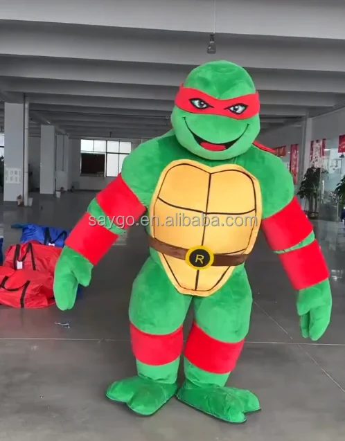 Saygo 2m 2.6m Custom Plush Furry Inflatable Ninja Turtle Mascot Costume Walking Effect Cartoon Animation Style Costume for Sale