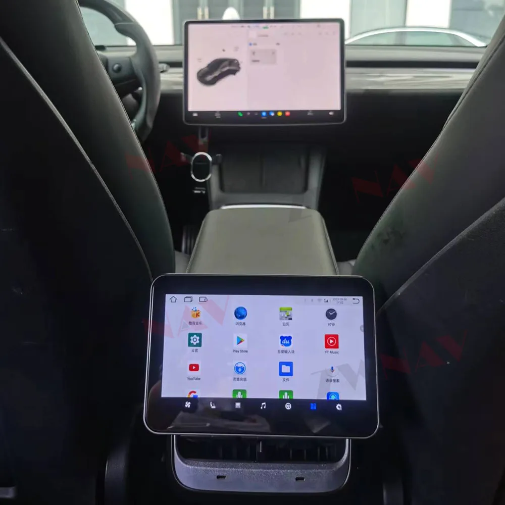 AMD Intel  Air Conditional for Tesla Model 3 Model Y AC Panel Virtual Back Row Seat CockPit LCD Car Speedometer Android Screen