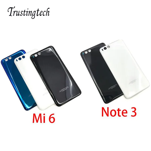 For XIAOMI Mi Mi6 Back Battery Cover Case, Glass Housing Rear Door Cover  for Xiaomi Mi Back Cover Replacement