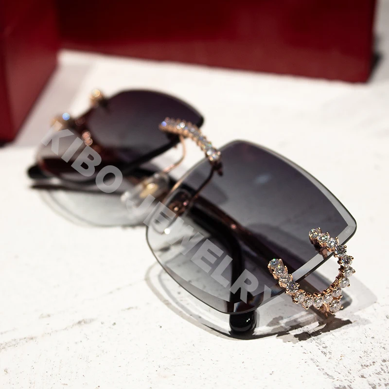 Luxury Designer Hip Hop Rapper Glasses Rimless Dazzling