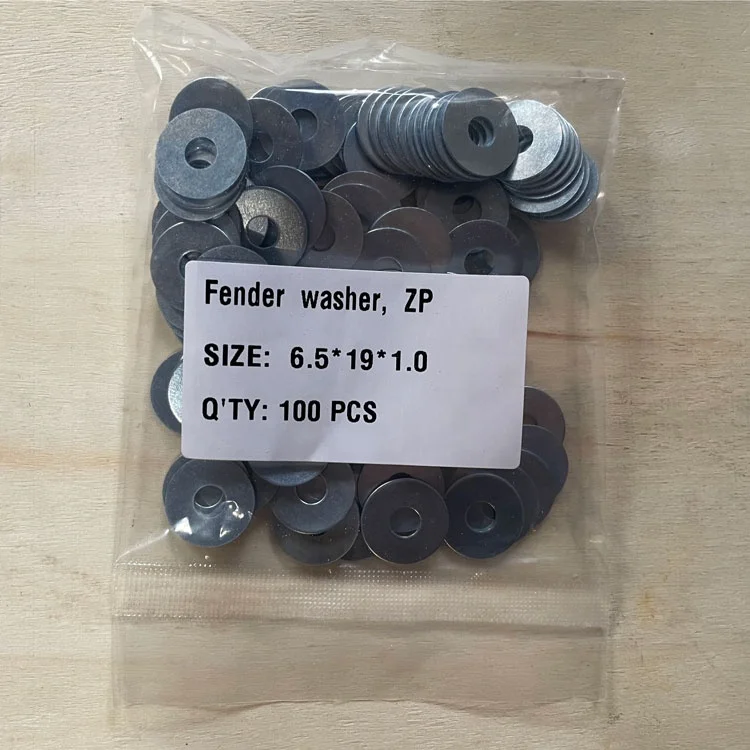 CNC Machine Punching Shim Fender Washers Carbon Steel Zinc Plated Galvanized Gold Fender Washers