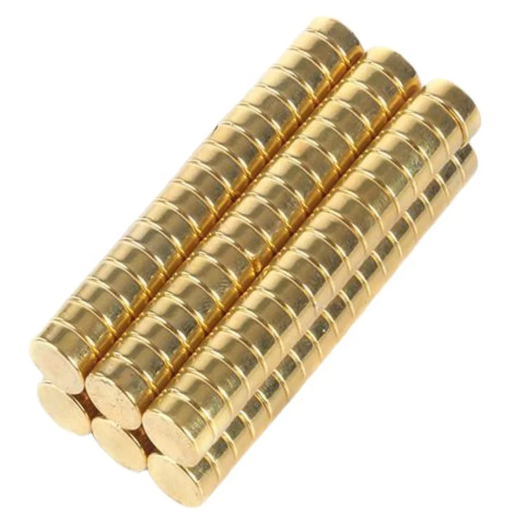 Gold-plated permanent neodymium magnet