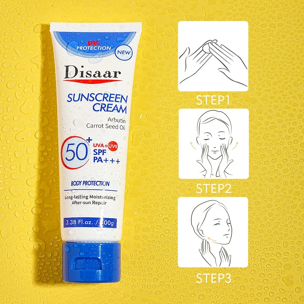 Disaar Long Lasting Moisturizing After Sun Repair Body Protection SPF50 Whitening Sunscreen Cream