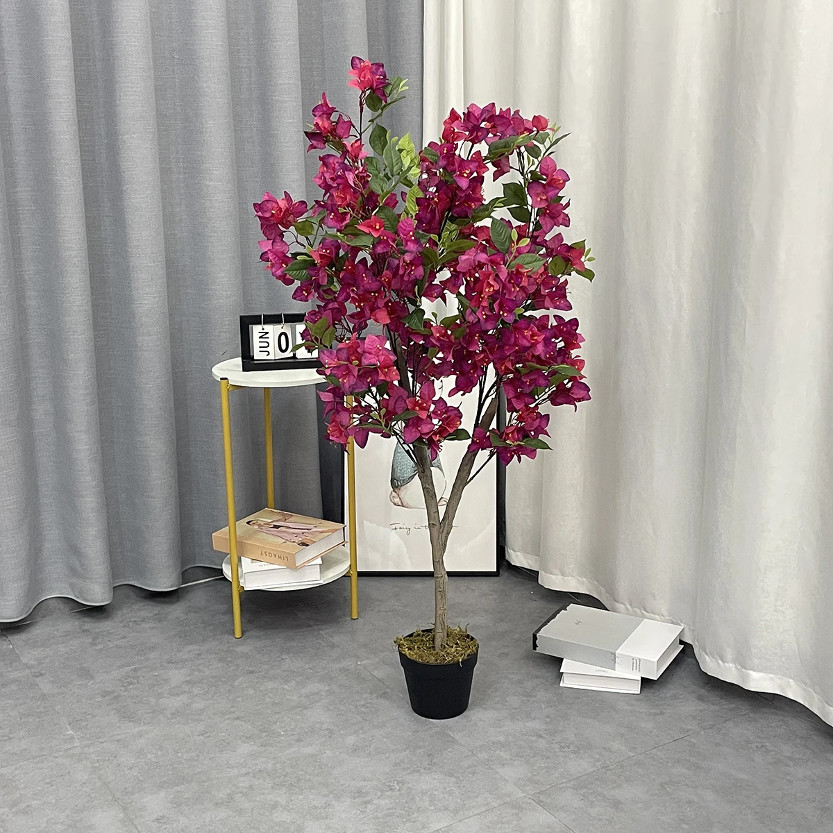JIAWEI Outdoor Purple Beige Artificial Bamboo Tree Fleur Artificielle Artificial Flor Pot Plastic Flower Durable Indoor/Outdoor