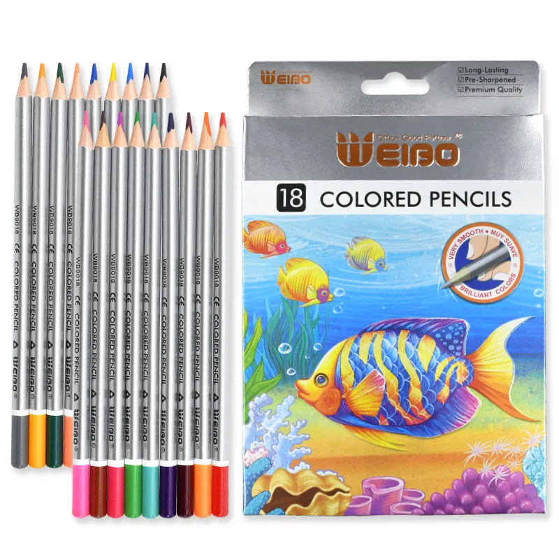 24 Pcs/set tropical fish 9018 Color Pencils Drawing Pencil Kids Pencil Gift  Creative Pencils Gift