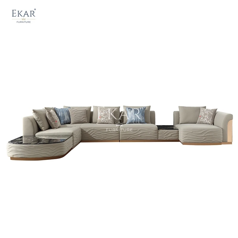 New design multifunctional fashionable living room corner sofa set