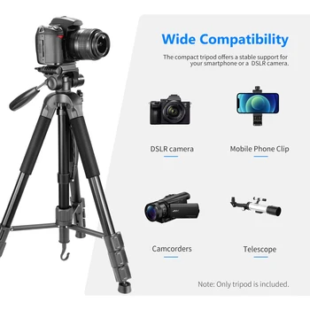 Neewer Camera Tripod Monopod Portable 69.7 Inches/177 cm Aluminum Alloy with 3-Way Swivel Pan Head Carrying Bag product image