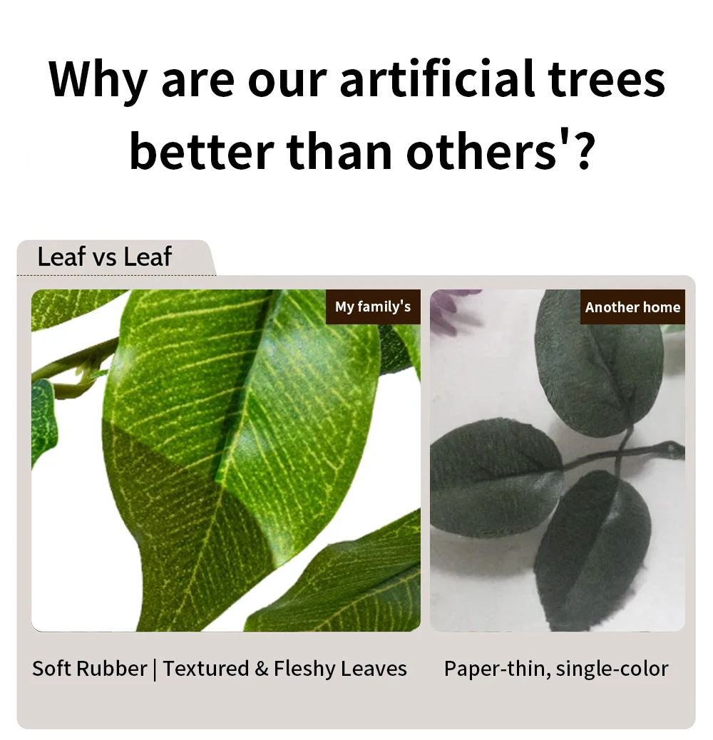 product artificial ficus benjamina tree real touch green artificial plant for indoor decoration-6