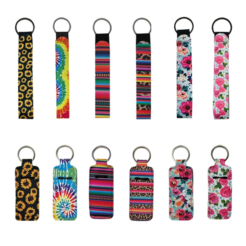 Fast Delivery Printed Chapstick Lip Blam Holder Lanyard Key Chains