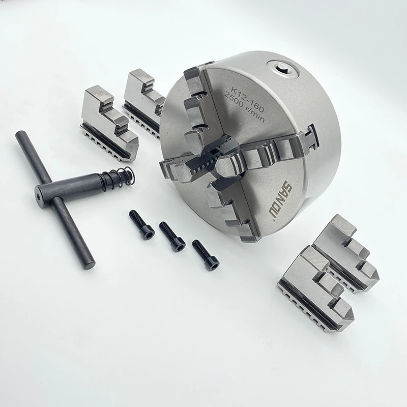 Sanou Lathe Chuck 160mm 4 Jaw Selfcentering Chuck Manual Metal 4 Jaw Lathe Chuck K12160 For