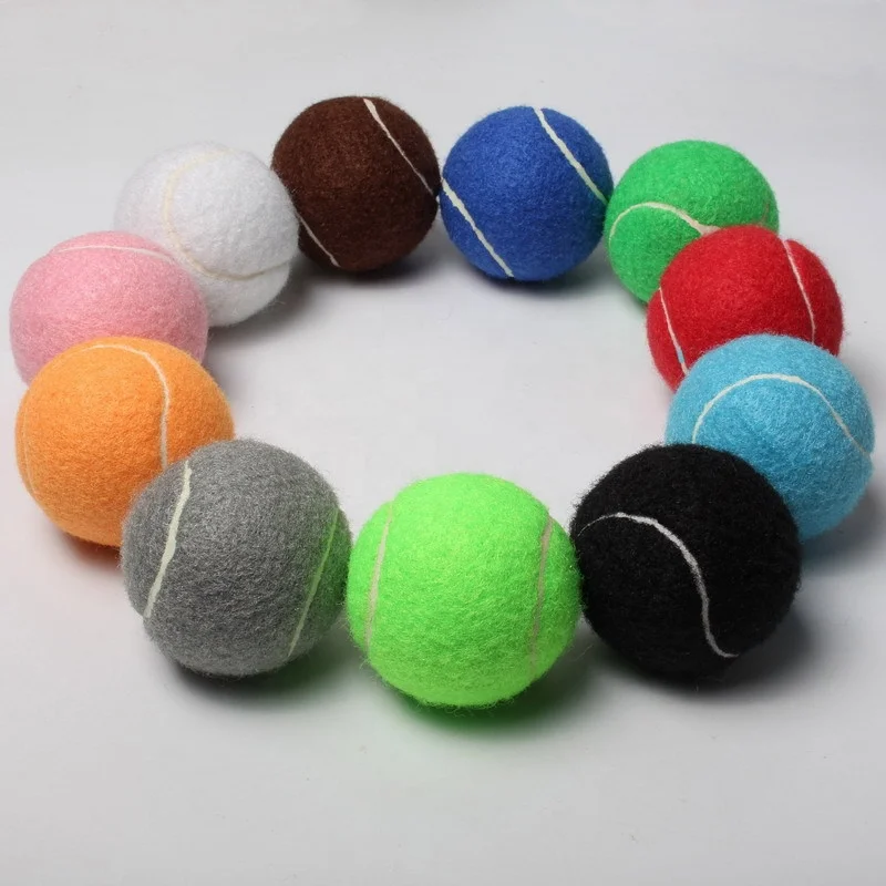 Factory  Red and Other Colored Tennis Balls With Rubber Fabric
