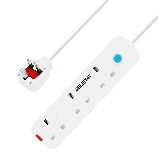 UK type 3 outlets electric extension power socket with switch surge protector extension power strip