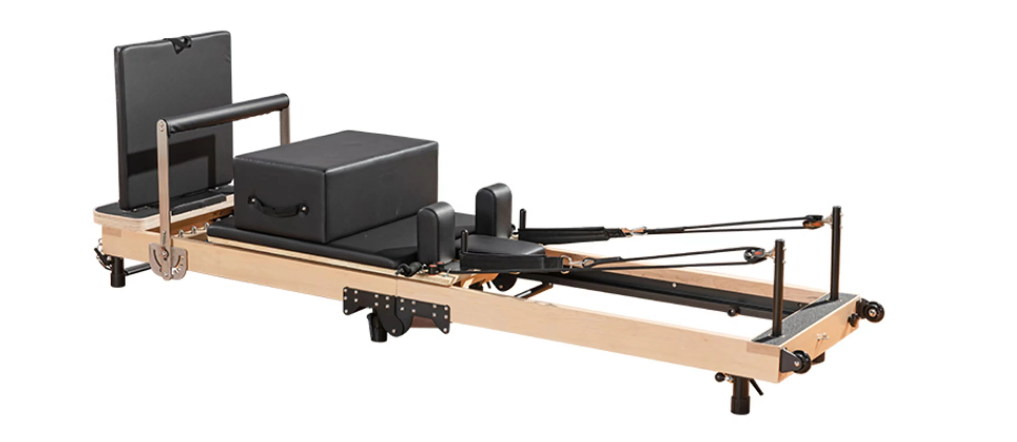 Maple Wooden Portable Reformer Bed Foldable Pilates Reformers Core Bed