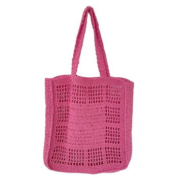 Wholesale Customized Logo Macrame Women Handbag Straw Beach Bag