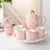 Bibo Pink Round Turntable, 1 olla, 6 tazas, 1 bandeja