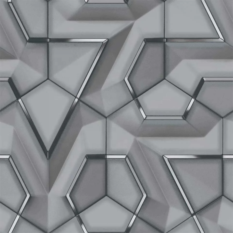 Cheaper a Grade Stock Lot Wallpaper Pvc Wallpaper Stock Lot 3D Geometric Metallic Wallpaper