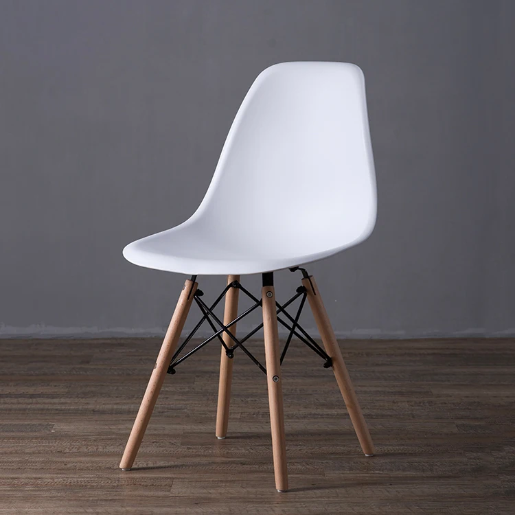 Nordic dining chair plastic stool back modern compact solid wood Imus chair casual coffee dessert