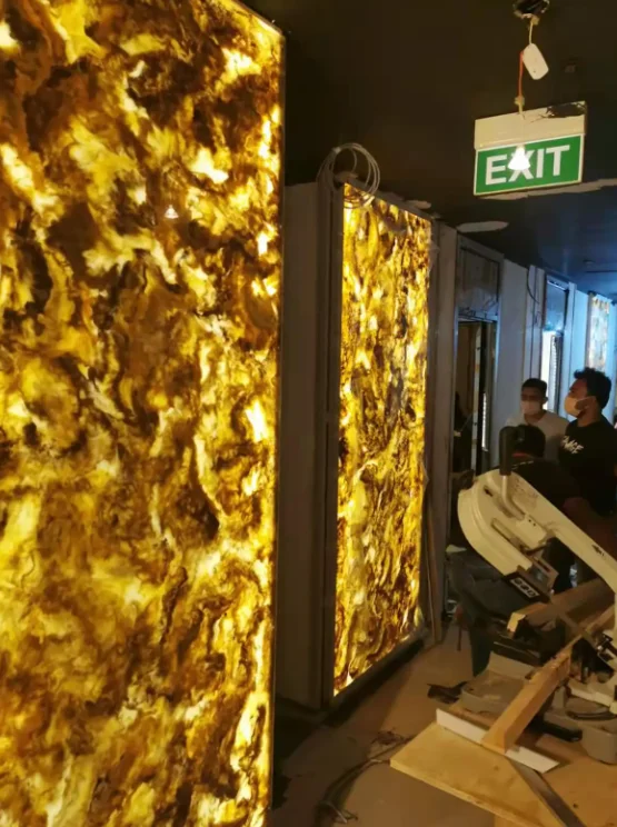 Translucent Stone Backlit Onyx for Interior Wall Panel Sheets Decoration Faux Alabaster
