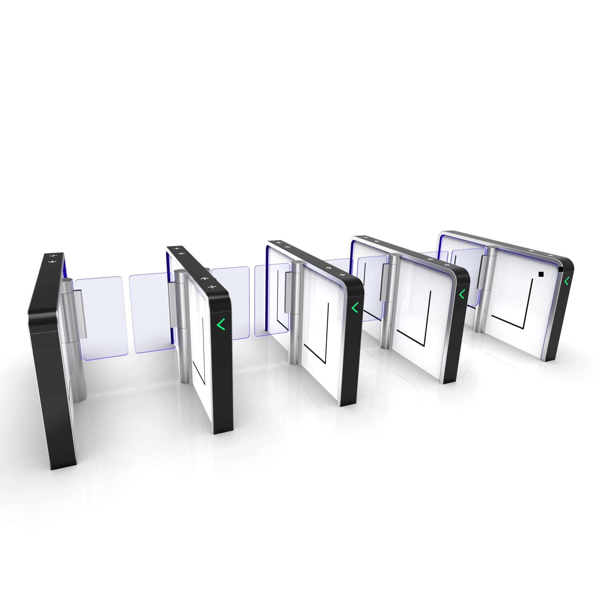 Fast Pass Automatic Swing Turnstile Gate RS485 Security RFID Card & Face Recognition With Access Control System