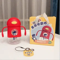 Wholesale 350ml Custom Cartoon Children Bottle Travel Leakage-proof Plastic Bpa Free Kids Drinking Cute Water Bottle with Straw