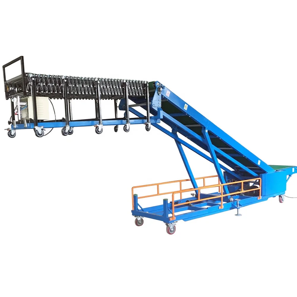50KG Rice Bag Truck Loading & Unloading Telescopic Conveyor Container Unloading