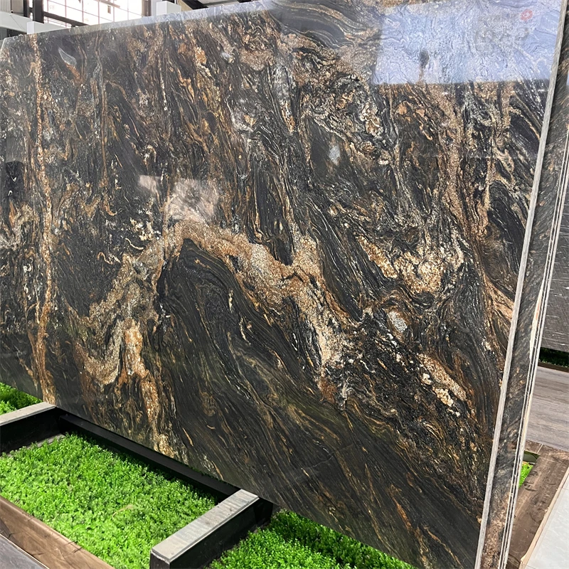 product top quality cosmic gold granite slabs for hotel wall and floor black granite with gold veins slab countertop-4