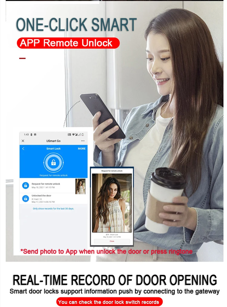 Usmart Go Smart Door Lock With Camera Smart Digital Lock New Biometric Fingerprint Lock