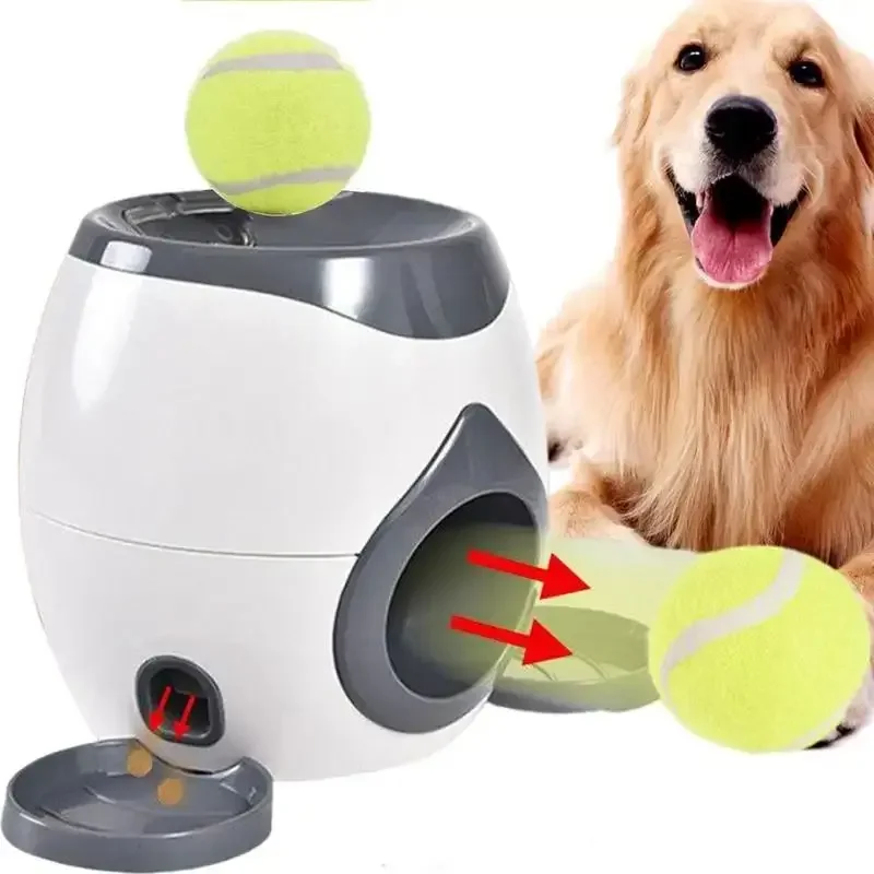 Automatic Dog Tennis Two Balls Launcher Leaky Feeder For Dogs ...