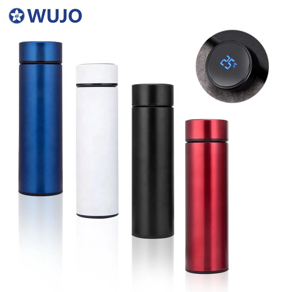Wujo 500 мл Европейский индивидуальный логотип дисплей температуры горячей воды кофе из нержавеющей стали Термос
