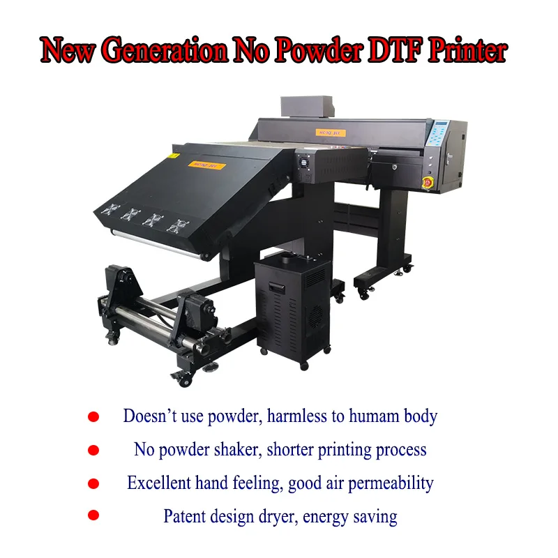 Dtf Printer Latest Technology No Powder System I3200 Heads 60cm Premiium  Full Digital DTF Printer