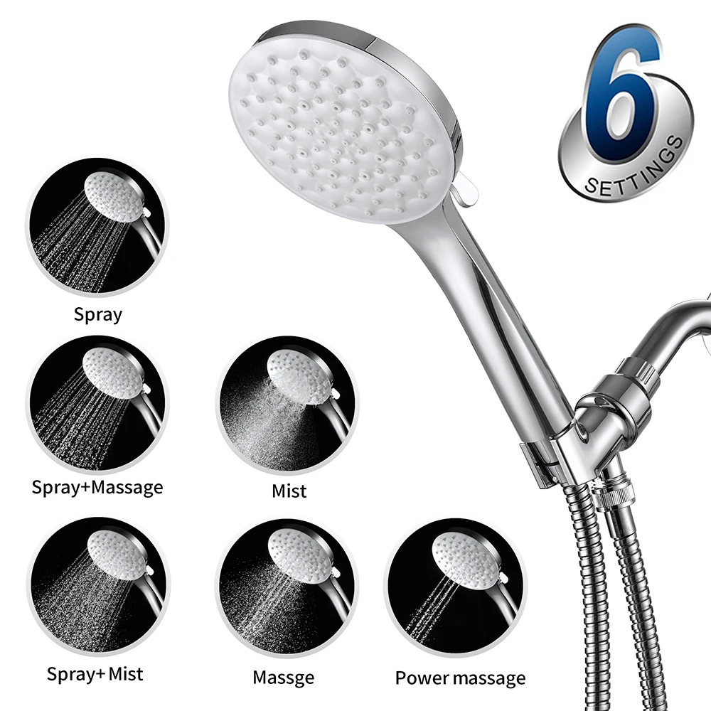 High Quality Slide Bar Hand Shower High Pressure Handheld Overhead Abs