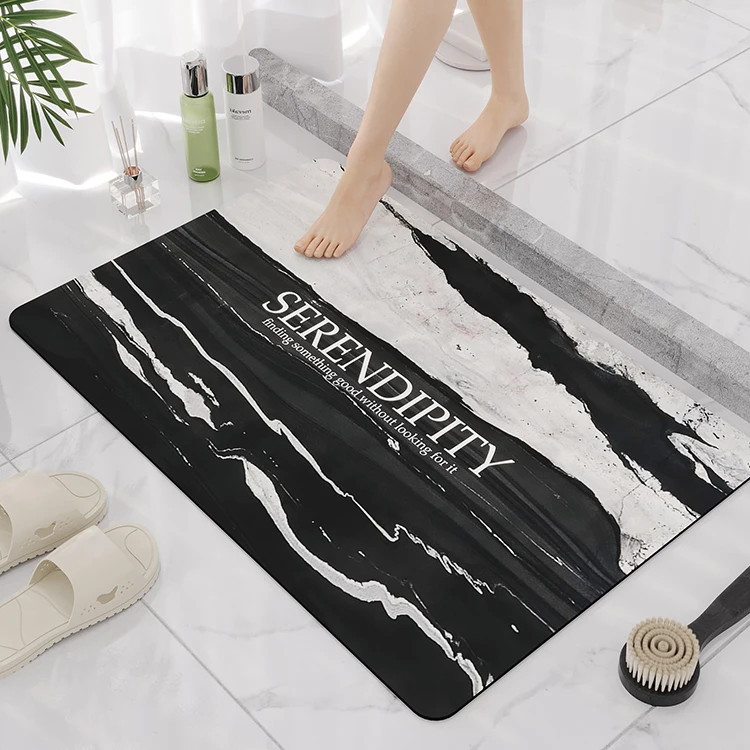 Hot Custom Size Bathroom Diatomaceous Water Absorbent Rug Set Diatom