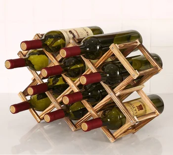 Latest Design Stackable Wooden Wine Rack Wine Bottle Display Rack