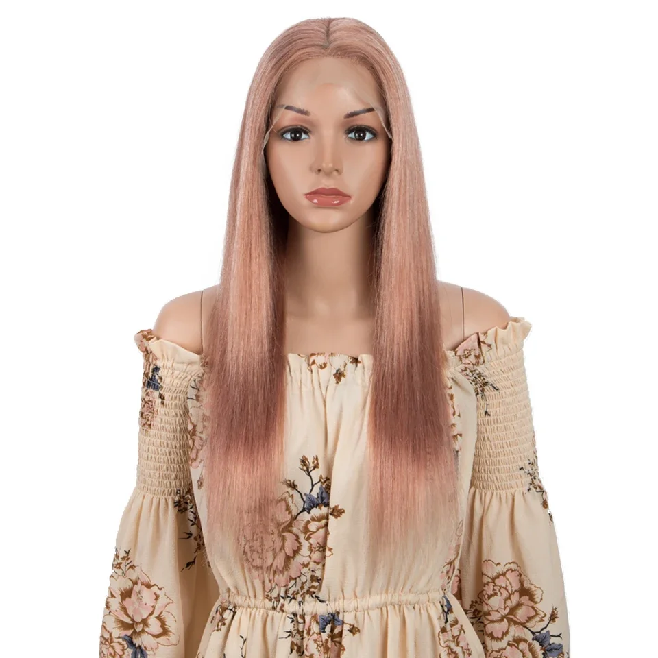 Glatte menschliche Haare blonde Lace Front Perücke gerade Bob Verschluss Gold brasilianische Highlight Cosplay Perücken_voghion.com